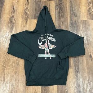 Venice Beach California  Men's XL Green Heathered Hoodie Y2K